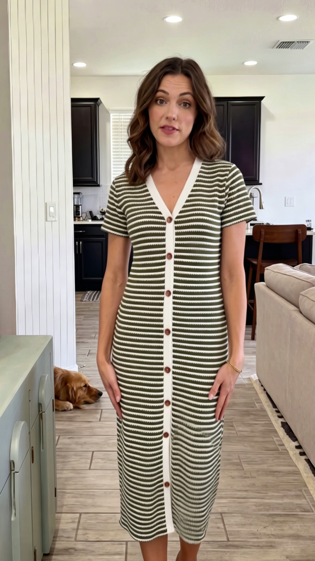 BTFBM Women Casual Summer Dresses Short Sleeve Striped Midi